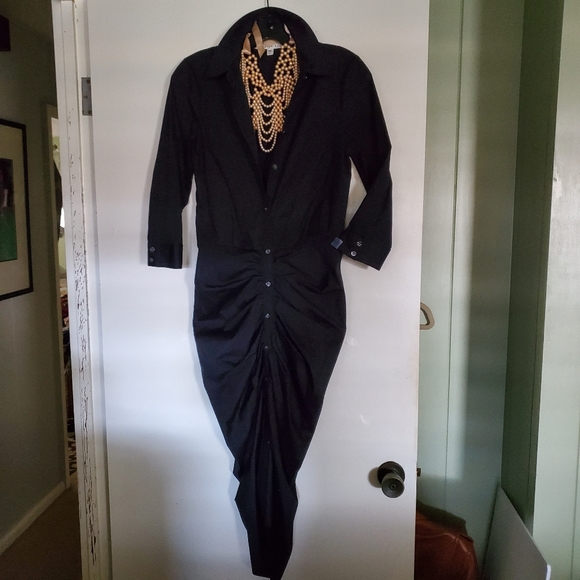 Sexy Veronica Beard Black Paperbag Dress - Picture 2 of 10